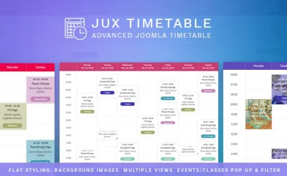 افزونه JUX Timetable ماژول زمانبندی و برنامه ریزی جوملا