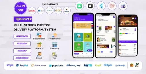 اپلیکیشن Glover گلوور اپ فروشگاهی فلاتر