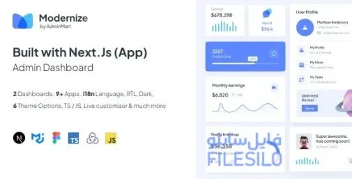 دانلود Modernize Next JS قالب داشبورد ادمین و مدیریت