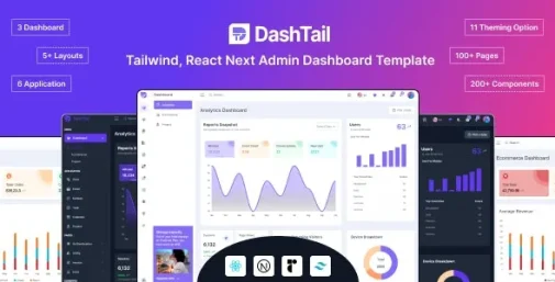 دانلود DashTail قالب ادمین تیلویند ری اکت نکست