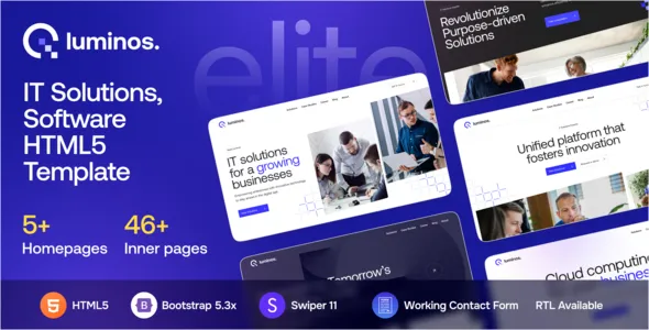 دانلود قالب اچ تی ام ال تکنولوژی و فناوری Luminos لومینوس