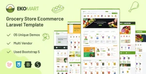 دانلود قالب سوپرمارکت Ekomart Laravel Template