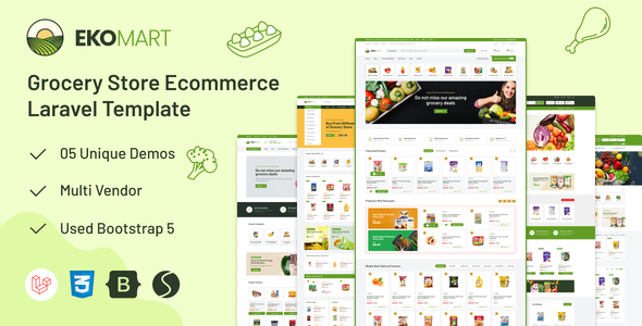 دانلود قالب سوپرمارکت Ekomart Laravel Template