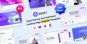 دانلود قالب صفحه فرود eSoft Angular + نسخه فارسی